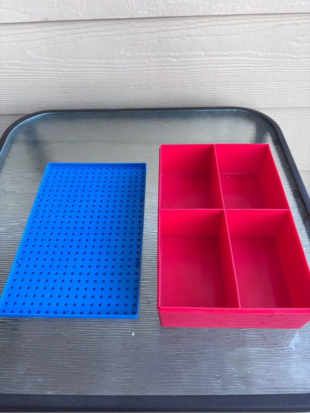 Red and Blue Lego Compatible Storage Brick Organizer